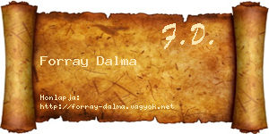 Forray Dalma névjegykártya